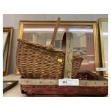 Wicker Woven Basket with Woven Tray