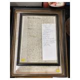 Framed Indentures and Insurance Policy
