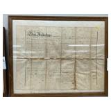 1849 Lancaster County, PA Framed Indenture