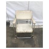 Vintage Aluminum Frame Vinyl Upholstered Folding C