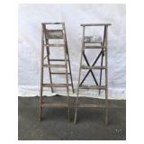 (2) 5ft Wooden Step Ladders