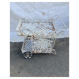 Vtg. Metal 2-tier Serving Cart