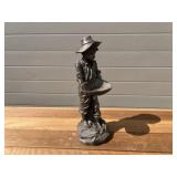 Molded Plaster Boy Garden Statue