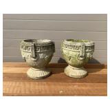(2) Concrete Decorative Planters