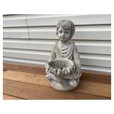 Concrete Girl-form Garden Fountain