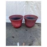 (2) Molded Plastic, Painted Planters
