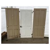 3 Vtg. Wooden Paneled Doors