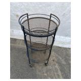 Rolling Circular 3-tier Cart