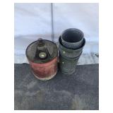 Metal Gas Can & Galvanized Planters