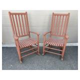 (2) Slatted Wooden Rocking Chairs