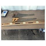 4ft Level & 2 Hand Saws