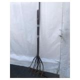 Vtg. Wooden Rake & Fork