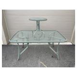 Glass Top Patio Table & Side Table