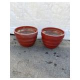 (2) Molded Plastic Planters