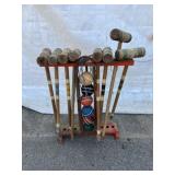 Vtg. Wooden Croquet Set
