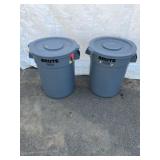 (2) Brute Rubbermaid Trash Cans