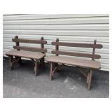 (2) Wooden Benches