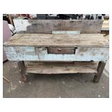 Vtg. Wooden Workbench