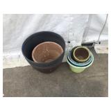 Various Plastic and Terracotta Planters