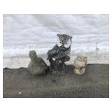 3 Concrete Lawn Ornaments