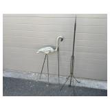 Lightning Rod & Metal Stork Garden Decor.