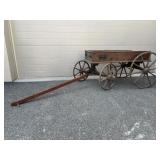 Vtg. Wooden Pull Wagon