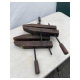 (2) Vtg. Wooden Wood Clamps