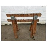 (2) Wooden Sawhorses