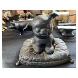 Contemporary Cast Metal Seated Dog