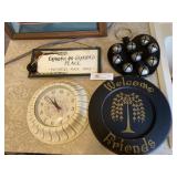 Wall Clock and Plaques, Sleigh Bell Decoration