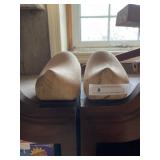 (2) Contemporary Marble Chases & Wooden Shoes