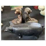 Bronze Bookends with Still Bank