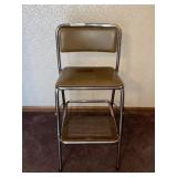 Metal Vinyl Upholstered Kitchen Stool