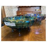 (2) Carnival Glass Grape Pattern Bowls