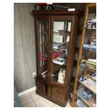4-Shelf Glass Display Cabinet Oak