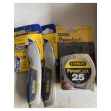 New Tape Measure and Utility Knives
