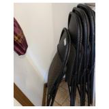 (4) Black Upholstered Folding Chairs