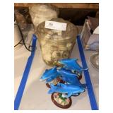 Seashells, Dolphin Figurines