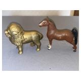 (2) Cast Metal Animal Form Still Banks