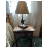 Softwood End Table with Table Light