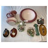 Pitcher and Bowl with Home Decor