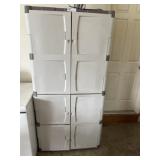 Plastic Storage Cabinet with Cleaning Supplies