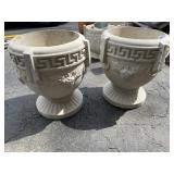 (2) Cement Planters