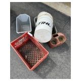 Buckets, Plastic Storage Crates, Smelt Pot