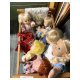 (7) Dolls & Doll Crib