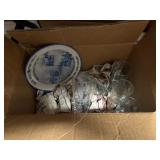 (6) Sperry New Holland Tumblers & Blue Ball Plate