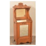 Dainty Victorian Oak & Mirror Carved Coal Scuttle