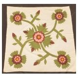 Large Antique Applique Quilt Patch