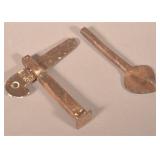 2 Rare Wrought Iron Indian Door Locks & Key