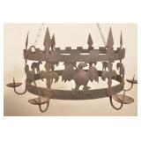 Arts & Crafts Lodge Hanging Candle Chandelier